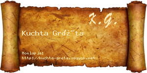 Kuchta Gréta névjegykártya